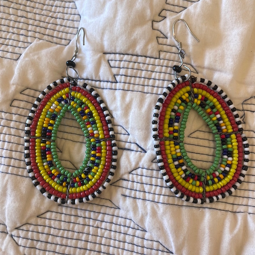 Colorful boho beaded earrings